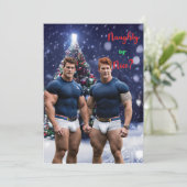 SlipperyJoe's versierde sneeuw bedekte Kerstboom Feestdagenkaart (Staand voorkant)