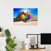 SlipperyJoe's Verwarmde handen interraciale mannel Poster (Thuiskantoor)