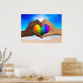 SlipperyJoe's Verwarmde handen interraciale mannel Poster (Keuken)