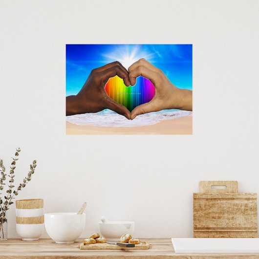 SlipperyJoe's Verwarmde handen interraciale mannel Poster (Keuken)