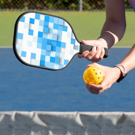 SlipperyJoe's vierkanten maken kunst mozaïek moder Pickleball Paddle (Insitu)