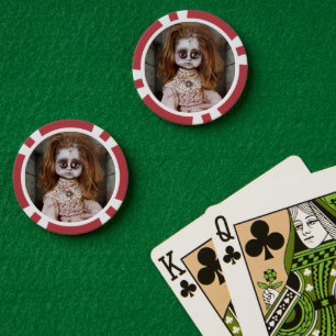 SlipperyJoe's vintage angstaanjagende porseleinen Poker Chips