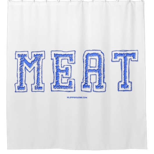 SlipperyJoe's vlees levendige grote vetblauwe lett Douchegordijn (Voorkant)