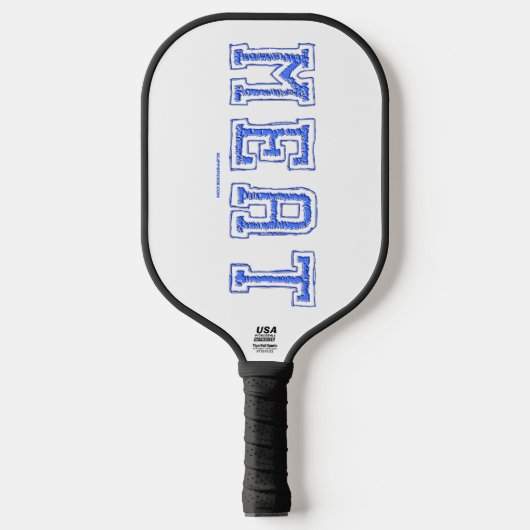 SlipperyJoe's vlees levendige grote vetblauwe lett Pickleball Paddle (Voorkant)