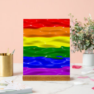 SlipperyJoe's vloeibare glans trots vlag rood oran Acryl Bord