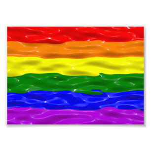 SlipperyJoe's vloeibare glans trots vlag rood oran Foto Afdruk