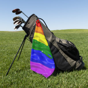 SlipperyJoe's vloeibare glans trots vlag rood oran Golfhanddoek