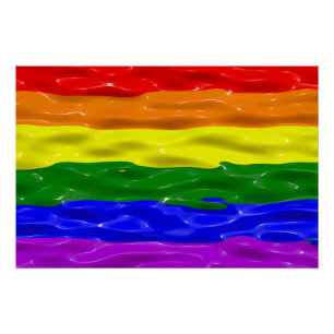 SlipperyJoe's vloeibare glans trots vlag rood oran Perfect Poster