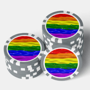 SlipperyJoe's vloeibare glans trots vlag rood oran Poker Chips