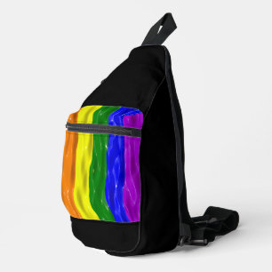 SlipperyJoe's vloeibare glans trots vlag rood oran Sling Bag