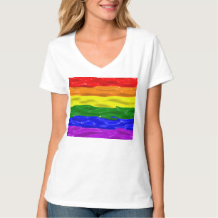 SlipperyJoe's vloeibare glans trots vlag rood oran T-shirt