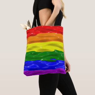 SlipperyJoe's vloeibare glans trots vlag rood oran Tote Bag