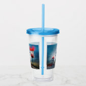 SlipperyJoe's vrolijke Halloween gloeiende ogen zo Acryl Drinkbeker (Rechts)