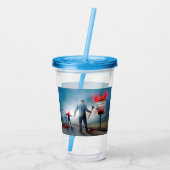 SlipperyJoe's vrolijke Halloween gloeiende ogen zo Acryl Drinkbeker (Achterkant)