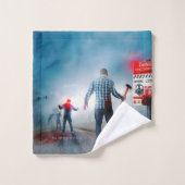 SlipperyJoe's vrolijke Halloween gloeiende ogen zo Bad Handdoek (Wasdoekje)