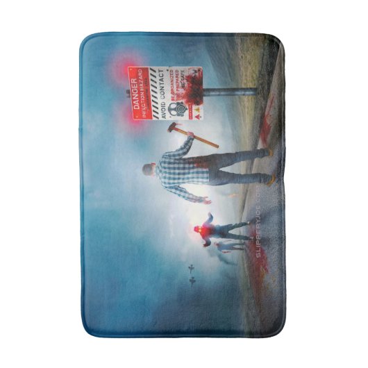 SlipperyJoe's vrolijke Halloween gloeiende ogen zo Badmat (Voorkant Verticaal)