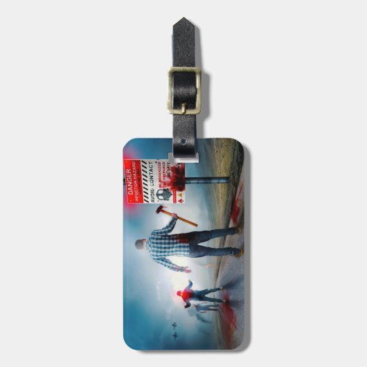 SlipperyJoe's vrolijke Halloween gloeiende ogen zo Bagagelabel (Voorkant verticaal)