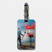 SlipperyJoe's vrolijke Halloween gloeiende ogen zo Bagagelabel (Achterkant verticaal)