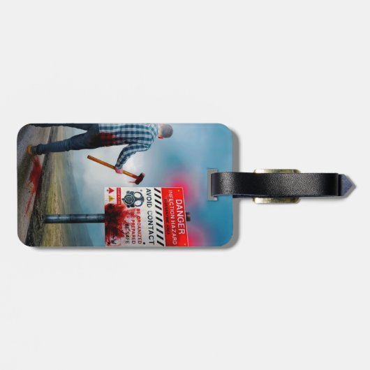 SlipperyJoe's vrolijke Halloween gloeiende ogen zo Bagagelabel (Achterkant horizontaal)