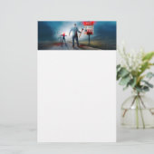 SlipperyJoe's vrolijke Halloween gloeiende ogen zo Briefpapier (Staand voorkant)