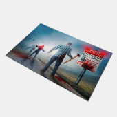 SlipperyJoe's vrolijke Halloween gloeiende ogen zo Deurmat (Schuin)