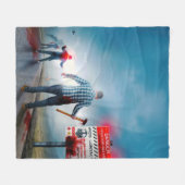 SlipperyJoe's vrolijke Halloween gloeiende ogen zo Fleece Deken (Voorkant (Horizontaal))