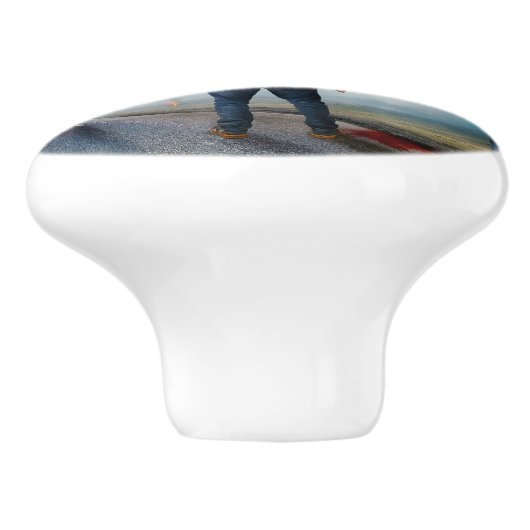 SlipperyJoe's vrolijke Halloween gloeiende ogen zo Keramische Knop (Zijkant)