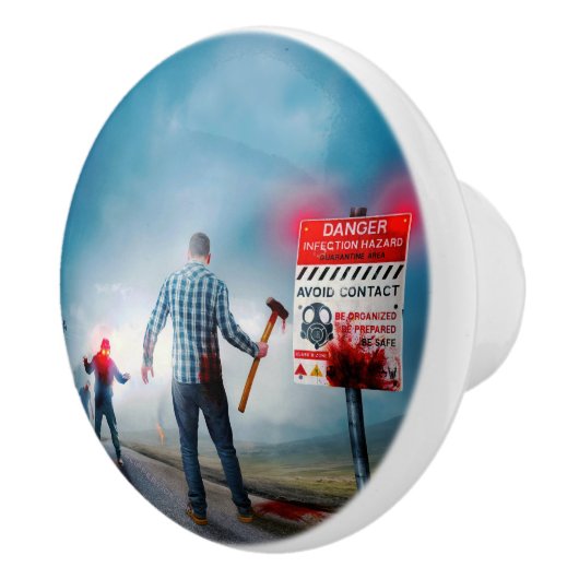 SlipperyJoe's vrolijke Halloween gloeiende ogen zo Keramische Knop (Rechts)