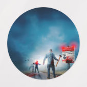 SlipperyJoe's vrolijke Halloween gloeiende ogen zo Labels (Design 2)