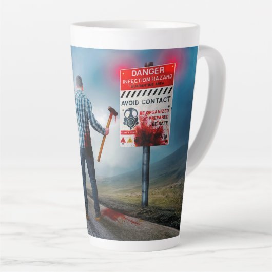 SlipperyJoe's vrolijke Halloween gloeiende ogen zo Latte Mok (Rechterhoek)