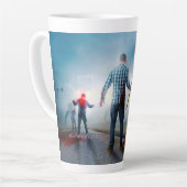 SlipperyJoe's vrolijke Halloween gloeiende ogen zo Latte Mok (Linkerhoek)