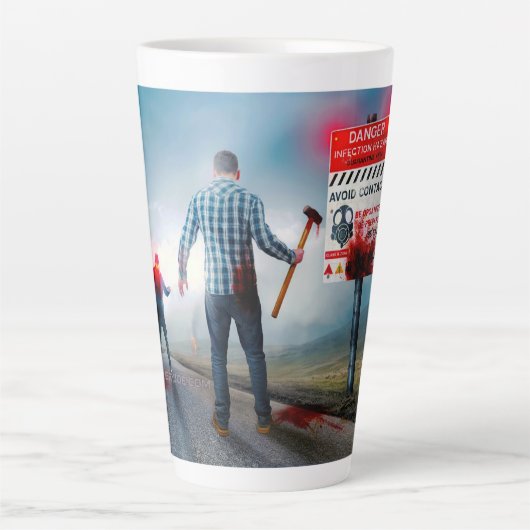 SlipperyJoe's vrolijke Halloween gloeiende ogen zo Latte Mok (Voorkant)