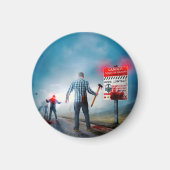 SlipperyJoe's vrolijke Halloween gloeiende ogen zo Magneet (Voorkant)