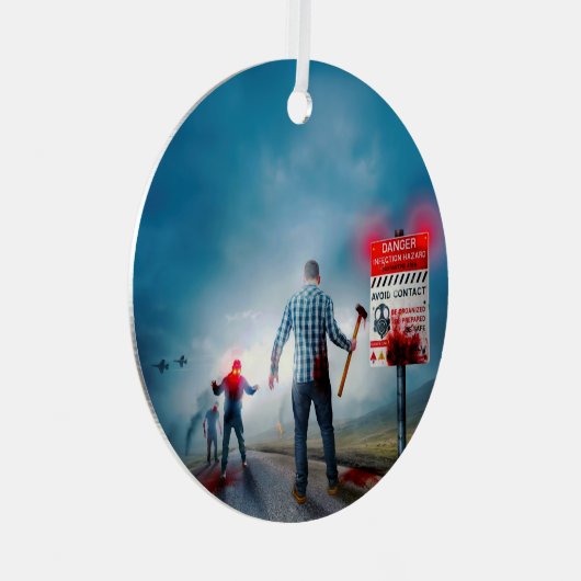 SlipperyJoe's vrolijke Halloween gloeiende ogen zo Metalen Ornament (Voorkant Rechts)