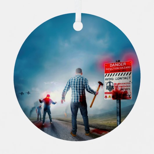 SlipperyJoe's vrolijke Halloween gloeiende ogen zo Metalen Ornament (Voorkant)