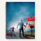 SlipperyJoe's vrolijke Halloween gloeiende ogen zo Notitieboek (Voorkant)