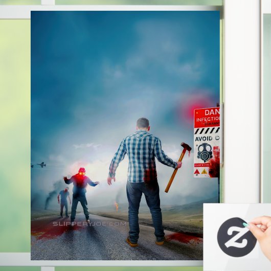 SlipperyJoe's vrolijke Halloween gloeiende ogen zo Raamsticker (Huis)