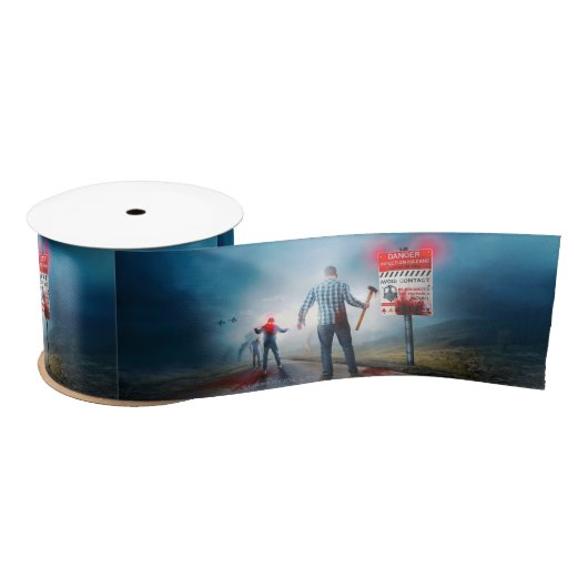 SlipperyJoe's vrolijke Halloween gloeiende ogen zo Satijnen Lint (Spoel)