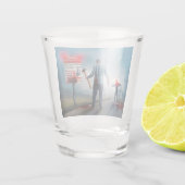 SlipperyJoe's vrolijke Halloween gloeiende ogen zo Shot Glas (Achterkant)