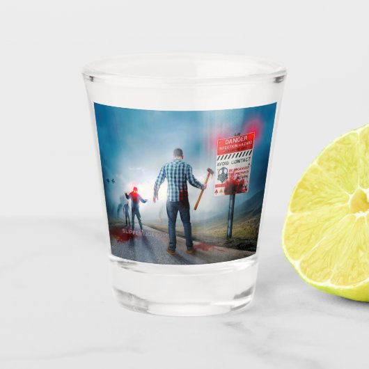 SlipperyJoe's vrolijke Halloween gloeiende ogen zo Shot Glas (Voorkant)