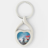 SlipperyJoe's vrolijke Halloween gloeiende ogen zo Sleutelhanger (Voorkant)