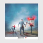 SlipperyJoe's vrolijke Halloween gloeiende ogen zo Sticker (Vel)