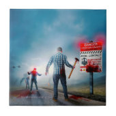 SlipperyJoe's vrolijke Halloween gloeiende ogen zo Tegeltje (Voorkant)