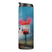 SlipperyJoe's vrolijke Halloween gloeiende ogen zo Thermosbeker (Geroteerd rechts)