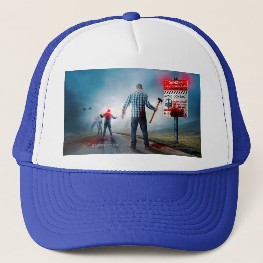 SlipperyJoe's vrolijke Halloween gloeiende ogen zo Trucker Pet (Voorkant)