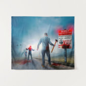 SlipperyJoe's vrolijke Halloween gloeiende ogen zo Wandkleed (Voorkant (horizontaal))