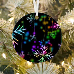 SlipperyJoe's vrolijke levendige kerstsfeer Metalen Ornament