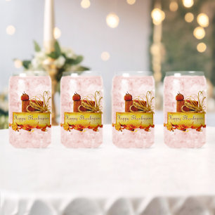 SlipperyJoe's warme feestelijke Thanksgiving-sfeer Blikvorm Glas