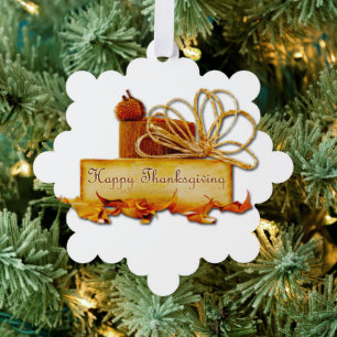 SlipperyJoe's warme feestelijke Thanksgiving-sfeer Ornament Kaart