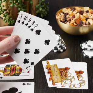 SlipperyJoe's warme feestelijke Thanksgiving-sfeer Pokerkaarten